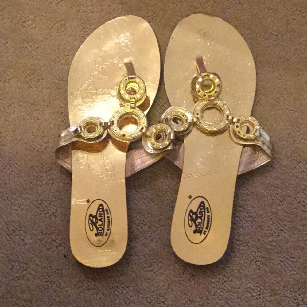 Gold stoned sandals